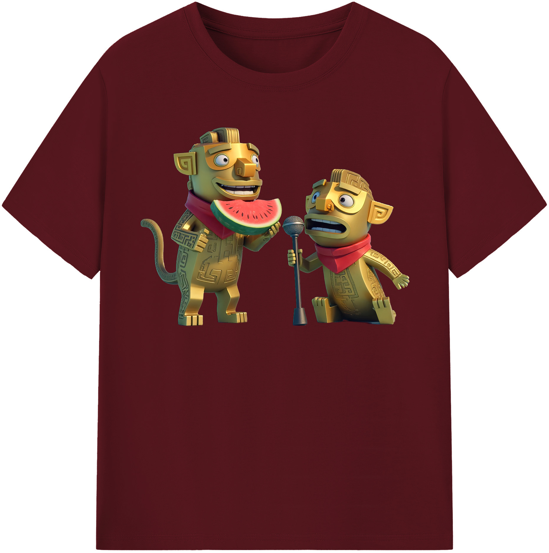 （画像用） Ne Zha 2 ナタ 魔童の大暴れ 綿100％半袖Tシャツ（フロントプリント）